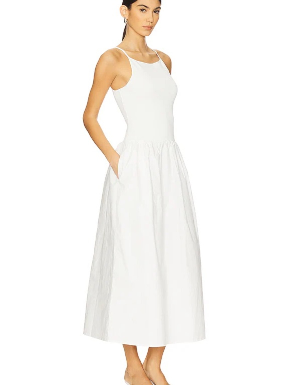 Shona Joy White Sleeveless Maxi Dress with Pockets